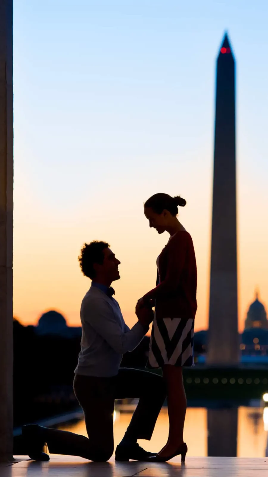 Washington proposal at dawn. Capitol sight.