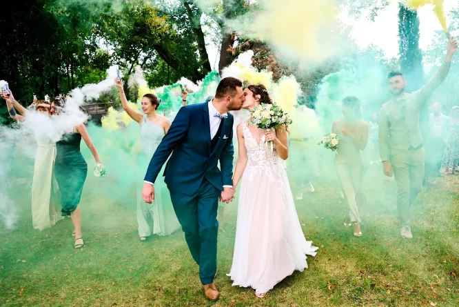 photographe clermont-ferrand fumigène idée mariage